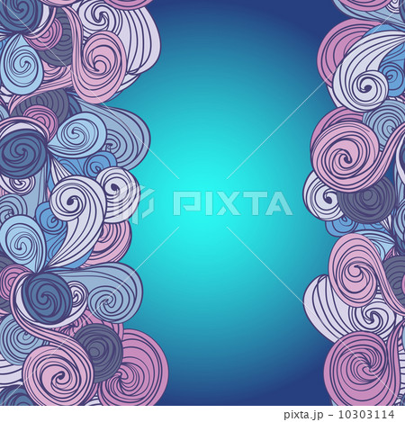 border with abstract hand-drawn waves pattern 10303114