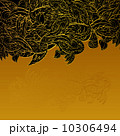 Vintage invitation card on gold background with leaves ornament. 10306494