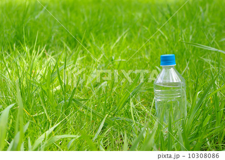 緑の草地と水の入ったペットボトル 緑の草地と水の入ったペットボトル 10308086