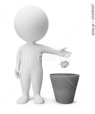 3d small people - garbage basket 10308387
