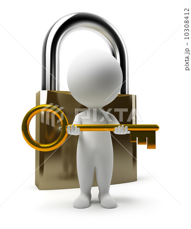 3d small people - lock and key 10308412