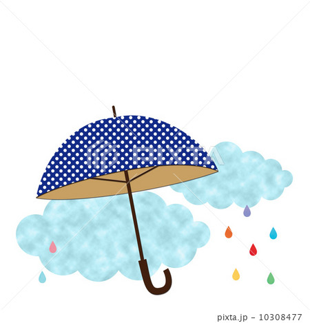 傘と雨雲のイラスト素材