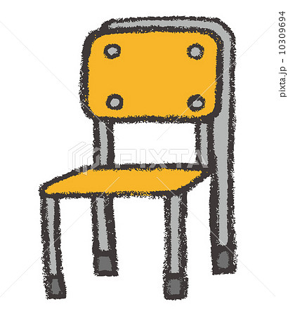 クレヨンお絵描きk 学級椅子のイラスト素材