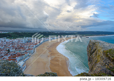 Panoramic view of Nazare beach, Portugal Panoramic view of Nazare beach, Portugal 10309716