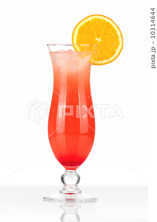 Red cocktail with ice and orange Red cocktail with ice and orange 10314644