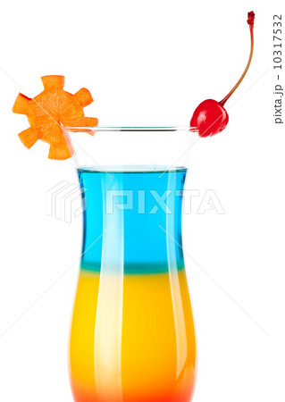 Layered tropical cocktail with decoration Layered tropical cocktail with decoration 10317532