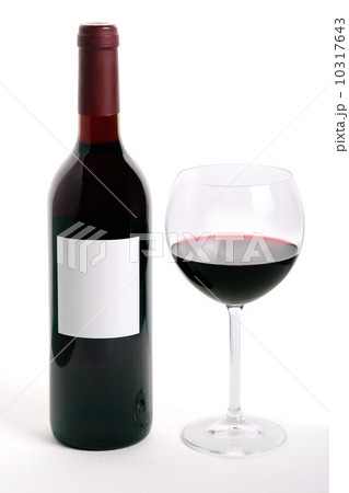 Bottle and glass of red wine 10317643