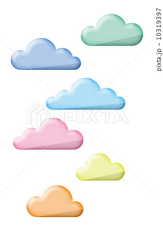 カラフルな雲のイラスト素材