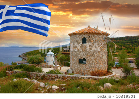 Traditional Wind Mill in Greece, Zakynthos Island 10319501