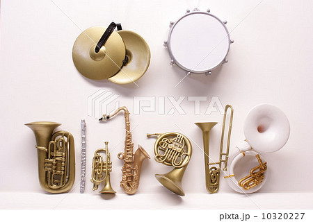 楽器のおもちゃ 管楽器 打楽器の写真素材