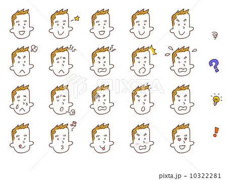 若い男性の20種類の表情 10322281