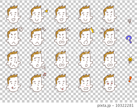 若い男性の20種類の表情 10322281