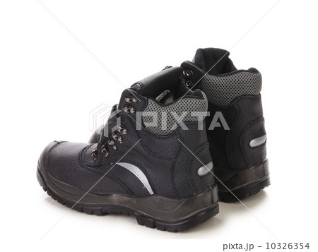 Black man's boots with gray bar. 10326354