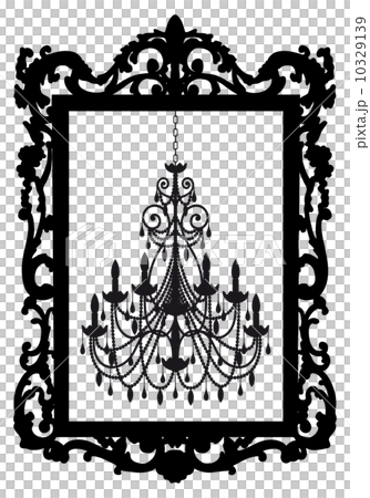 antique picture frame with chandelier, vector illustration 10329139