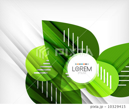 Green stylized geometrical leaves 10329415