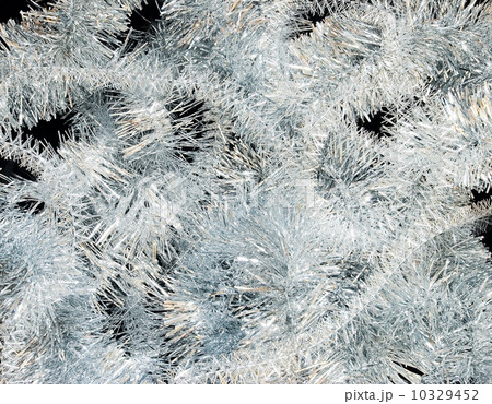 silver tinsel on a black 10329452