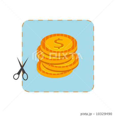 Icon of coupon cutout with money Icon of coupon cutout with money 10329490