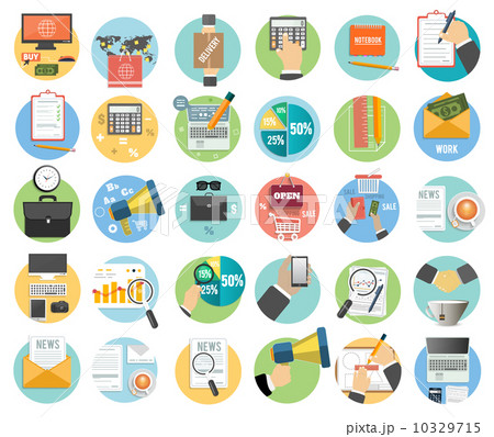 Business, office and marketing items icons. 10329715