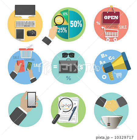 Business, office and marketing items icons. 10329717
