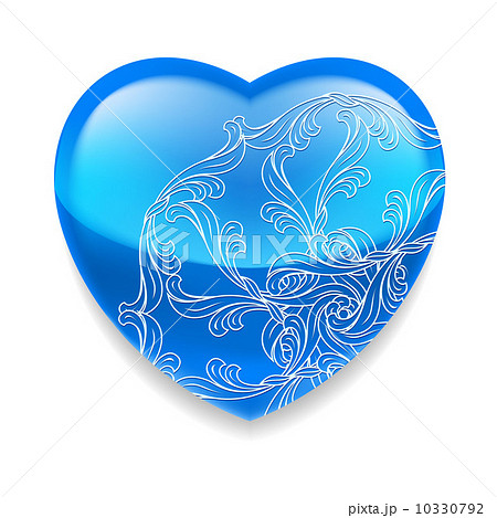 Shiny blue heart with decor Shiny blue heart with decor 10330792