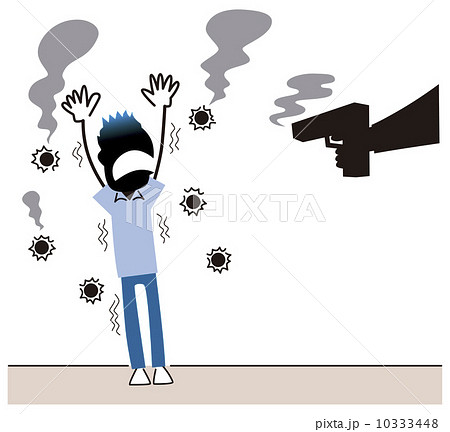 銃で脅される男性 10333448
