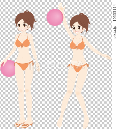 Beach ball with swimsuit girls 10335114