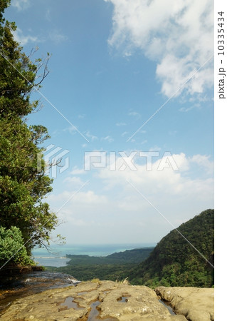 西表島 ピナイサーラの滝に登って空を見上げる 西表島 ピナイサーラの滝に登って空を見上げる 10335434
