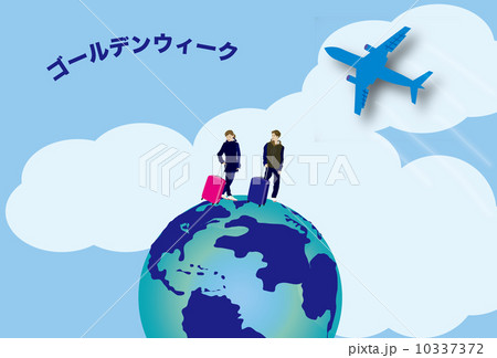 ゴールデンウィークの海外旅行のポップのイラスト素材