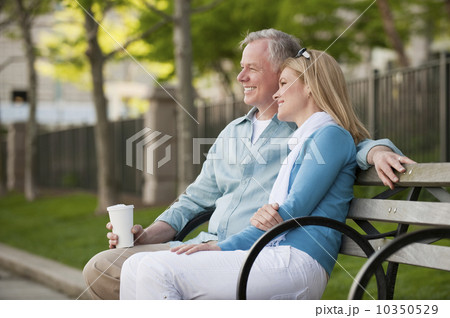 A couple at a park A couple at a park 10350529