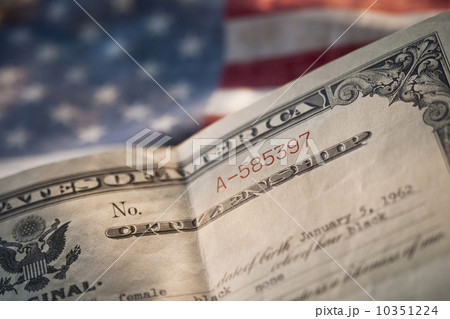 American currency and flag 10351224