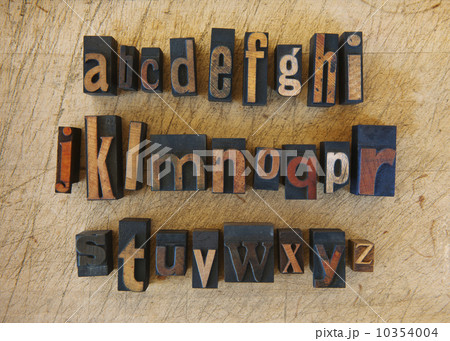Close up of alphabet on letterpress Close up of alphabet on letterpress 10354004