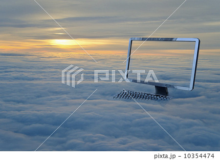Computer monitor in clouds 10354474