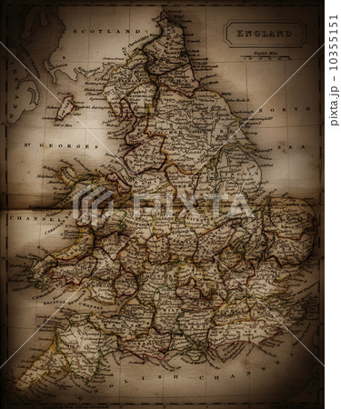 Close up of antique map of England 10355151