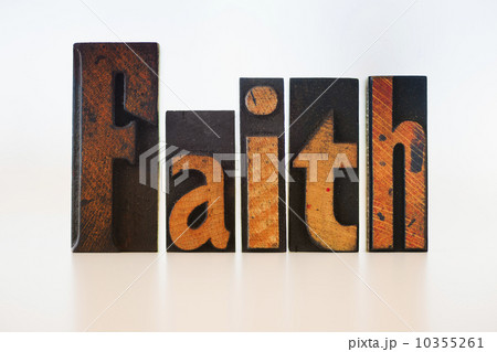 Letterpress showing word "faith" 10355261