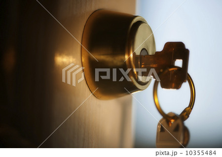 Keys hanging from front door 10355484