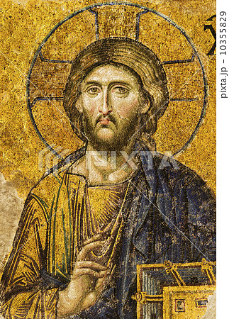 Turkey, Istanbul, Mosaic of Christ Pantocrator in Haghia Sophia Mosque Turkey, Istanbul, Mosaic of Christ Pantocrator in Haghia Sophia Mosque 10355829