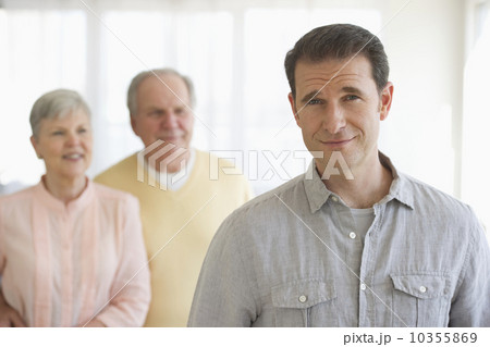 Senior parents with adult son 10355869