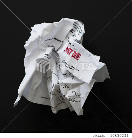 Studio shot of crumpled document 10356231