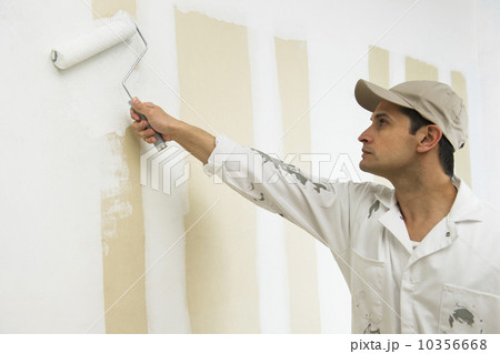 Man painting wall white 10356668