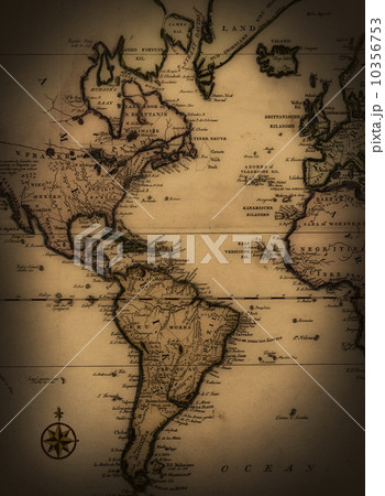 Close up of antique world map 10356753