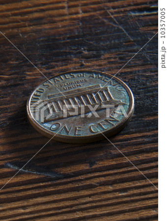 Studio shot of old one cent coin 10357005