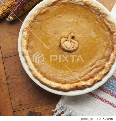Close up of pumpkin pie on table 10357096