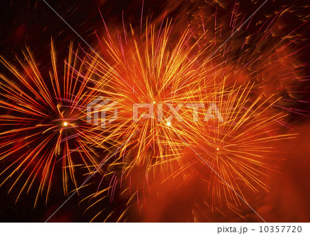 Fireworks explosion against night sky 10357720