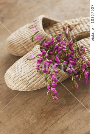 Flowers on slippers at spa Flowers on slippers at spa 10357907
