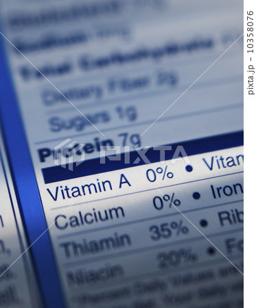 Close-up of nutrition information 10358076