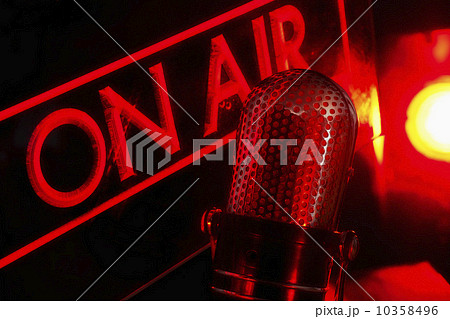 On air radio sign with microphone, studio shot On air radio sign with microphone, studio shot 10358496