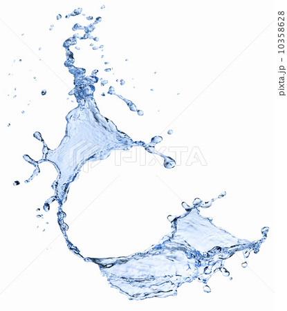 Studio shot of water splash on white background 10358628