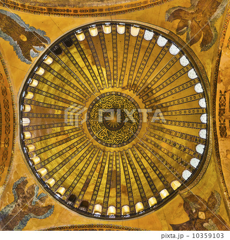 Turkey, Istanbul, Haghia Sophia Mosque interior ceiling 10359103