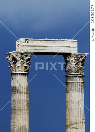 Greece, Athens, Corinthian columns at Temple of Olympian Zeus 10359177