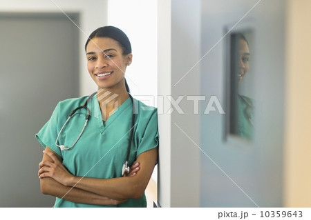 Portrait of female nurse in hospital 10359643